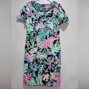 NWT Lilly Pulitzer Tamaya Dress Sz M Lets Get Wild Engineered Resort Travel